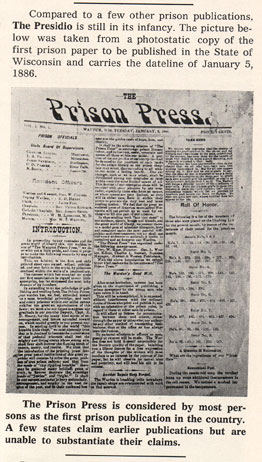 Wisconsin "Prison Press" first in the nation