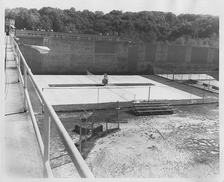 Tennis court north west corner of prison