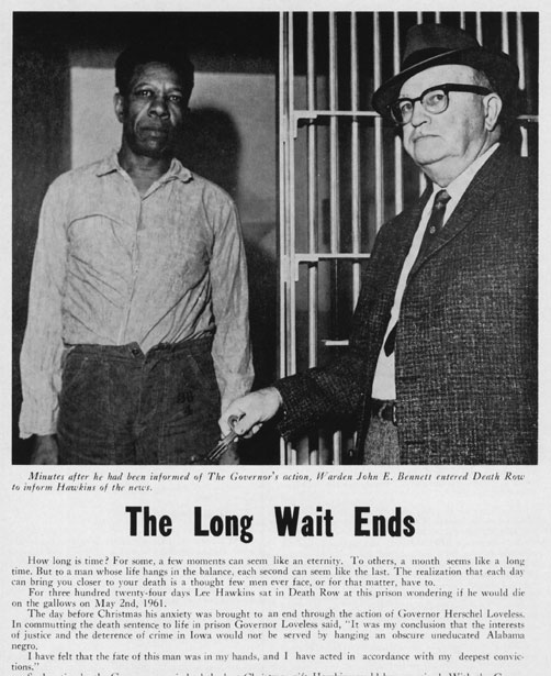 Warden Bennett releasing Inmate Hawkins from Death Row