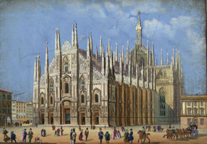Duomo di Milano (Milan's cathedral) - one of the largest churches in the world, combination of French and Italian Gothic.