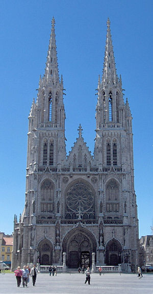 Neo-Gothic church at Ostende, Belgium.