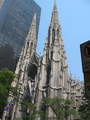 St. Patrick cathedral in New York City - USA Gothic revival.