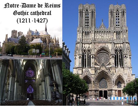 Reims cathedral (1211-1427) - High Gothic cathedral of coronation of the kings of France.