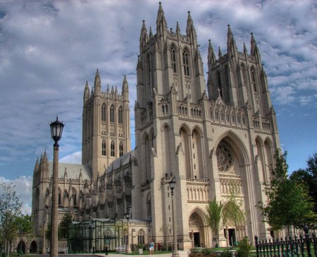 Washington National Cathedral - USA Gothic revival. The main towers rises to 91 meters above the ground and 206 meters above sea level.