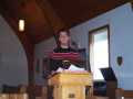 Aaron Bolt Leading Youth Service at Arnold's Cove, April 23, 2006