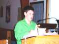 Tyson Ingram Leading the Congregation in Prayer, Arnold's Cove, April 23, 2006