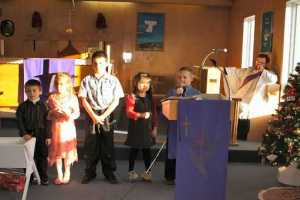 Sunday School Children & Rev'd Moses Tucker