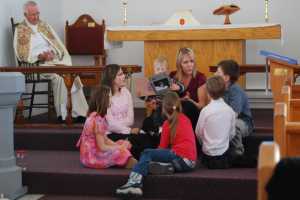 Children listening to a children's story