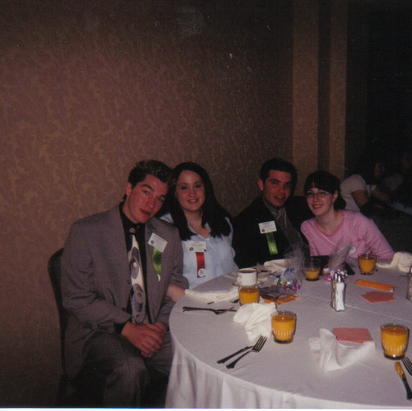 DCON 2003 - Anthony, Gen, Brian, and Dana at dinner.