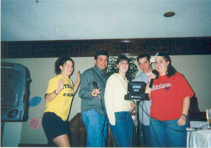 NY Speaking 2003 - Elisa, Brian, Dana, Anthony, and Gen singing Karaoke!