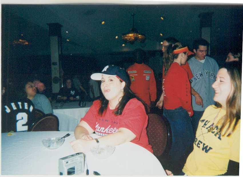 NY Speaking 2003 - Gen and Elisa dressed up for the sports theme!