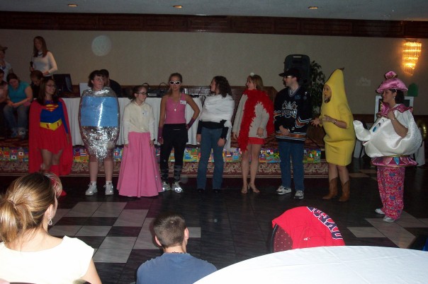 NY Speaking 2005 - The Presidents lined up in their costumes. Can you find Becca?