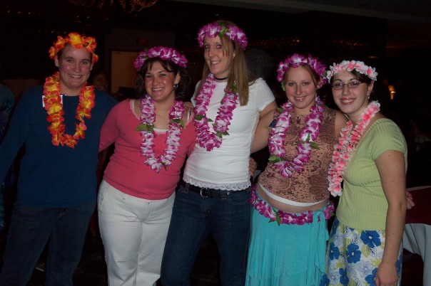 NY Speaking 2005 - Tracy, Erin (Elmira), Grace (Elmira), Becca, and Dana dressed as Hawaiian girls.