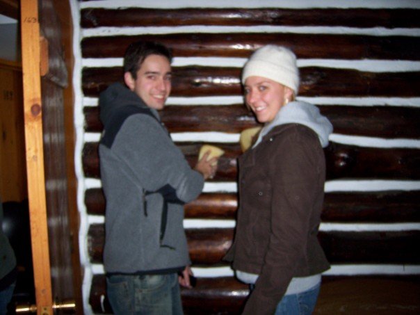 NY Speaking 2006 - Dominic and Karyn painting a cabin.