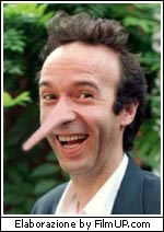 Benigni col naso di Pinocchio
