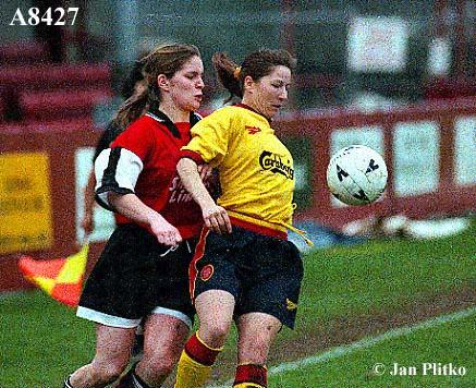 Emma Davies battles for the ball against Liverpool!