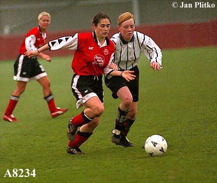 Hayley Saggers battles for the ball!