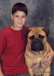 Benjamin Plante with Anna,(Bullmastiff). Photo (c) Kenneth Reed.