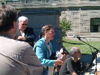 Delegate Barbara Fleishauer Speeking at the Stop the TANF Cuts Rally