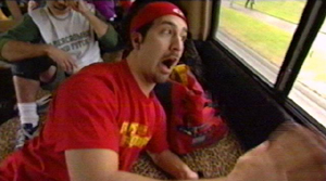 This is Joey making fun of the girls who freak out. Hahaha. Go Joey.