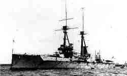 The British battleship Bellerophon