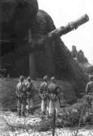 a German casemate in Normandy with a huge coastal battery