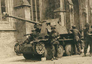 German tank in Normany created from an older captured Czech tank