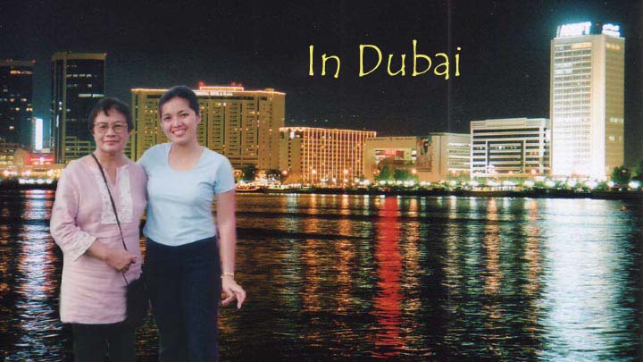 now...my aunt & i by the creekside at night