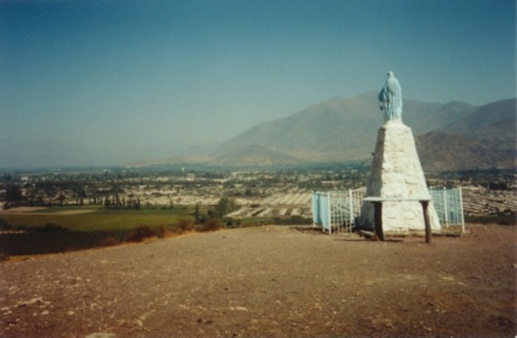 Santa Maria Statue on top of hill