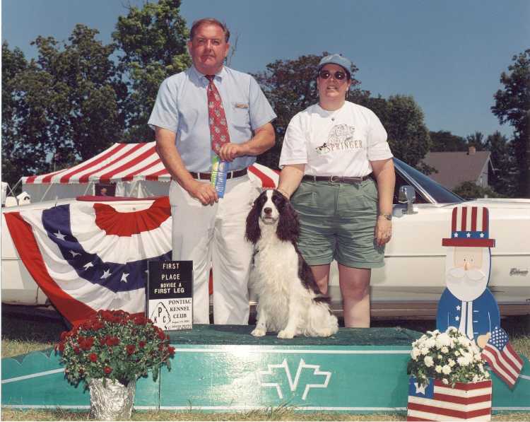 Our first professional dog-show photo!&nbsp; Like the car?