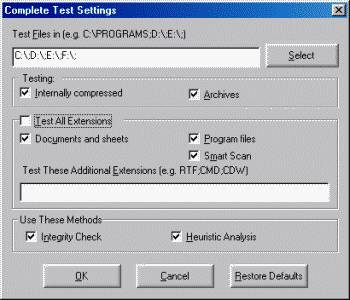  Complete Test Settings 