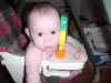 August 9, 2001: hanging forward on the swing