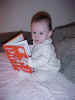 September 29, 2001: she likes to hold the book