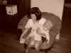 November 23, 2001: (camera special effects b&w) wiping her dirty feet