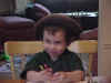 February 9, 2003: wearing grandpa's hat