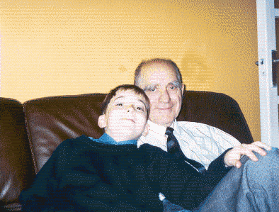Arturo Pousa with grandson in Barcelona
