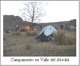 Cuadro de texto:  
Campamento en Valle del Abedul
