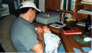 Daddy's First Feeding...Sniff!
