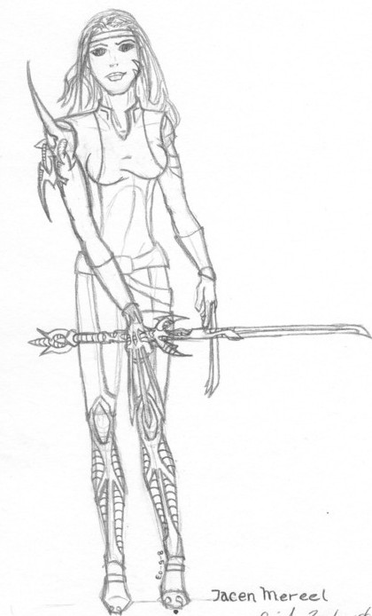 Talis, title drawing in my sketch pad. One of my favorite drawings of her.