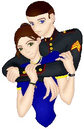 My Marine and I. He doesn't really look like that at all. :-\
