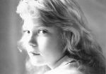 Leslie's B&W look, as a 10 year old ingenue... Daddy was trying to be artistic with the camera!