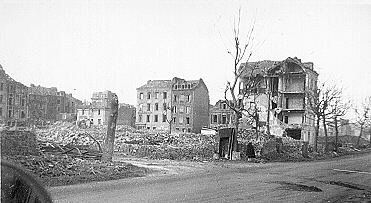 Typical bomb damage to a French city