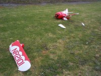 The Gee Bee after a wing stall