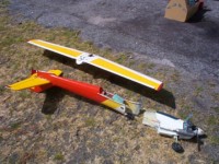 The Funky after taking off with transmitter ariel down.