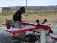 Graeme preparing the Sukoi for a flight