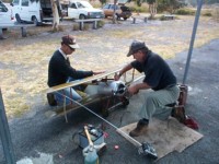 Bob and Graeme starting the Bi Plane