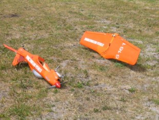 Nigel's Strega after a sudden plunge from the sky.