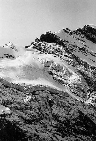 Steep snow slope