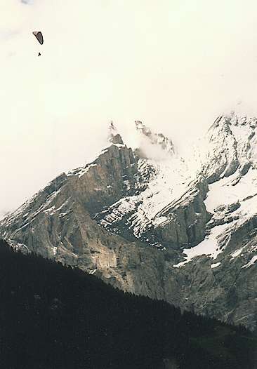 Paraglider above Kandersteg