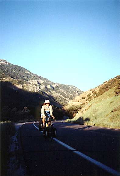 Jacky riding into the sunrise